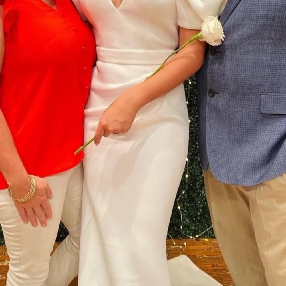 Jovani White Satin Gown